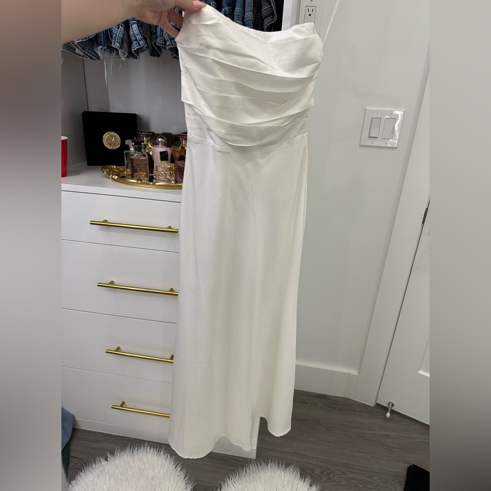 white midi elegant dress